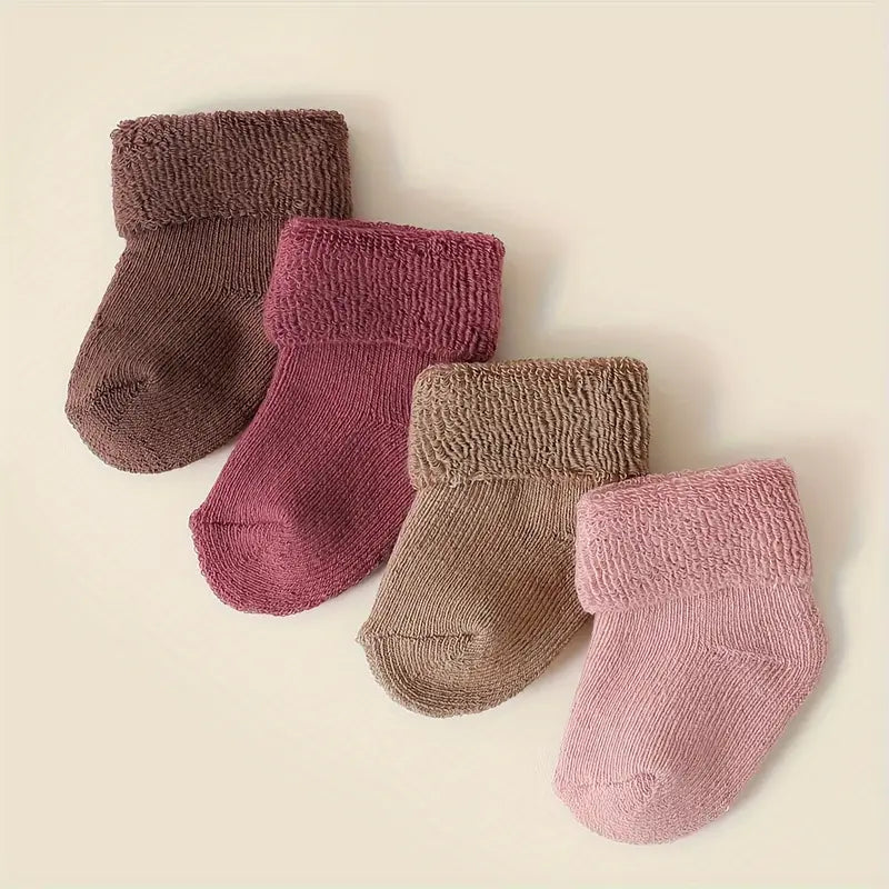4-8 Pairs Cozy Cotton Crew Socks | Warm & Thick Winter Socks for Boys & Girls