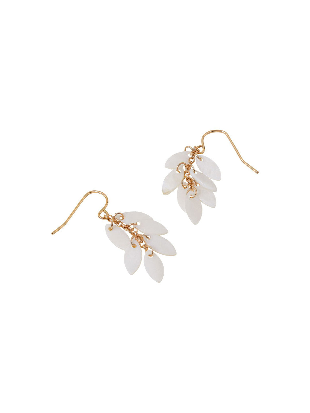 Floral Drop Earrings – Fashion Jewellery – White Floral Design – 4 cm Length