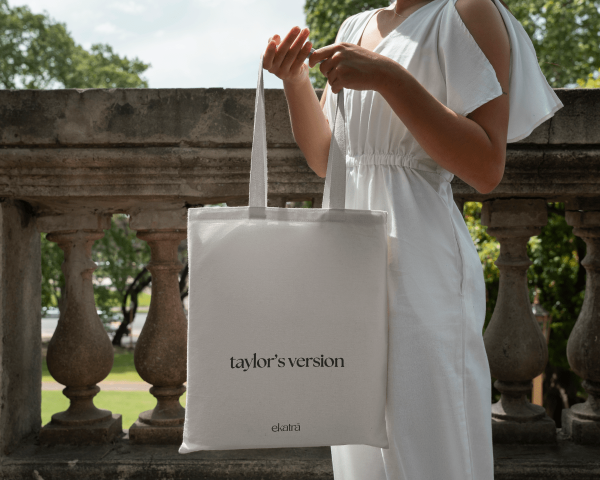 Woven Cotton Tote Bag - Playful Slogans