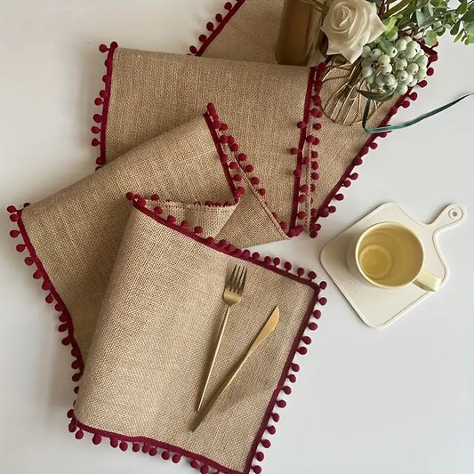 Rustic Linen Look Table Runner - Woven Jute Dining Decor