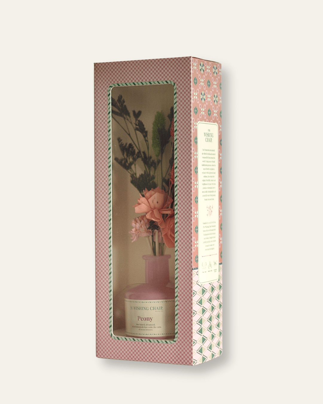 Dream Botanique Glass Vase with Botanical Flowers - Peony