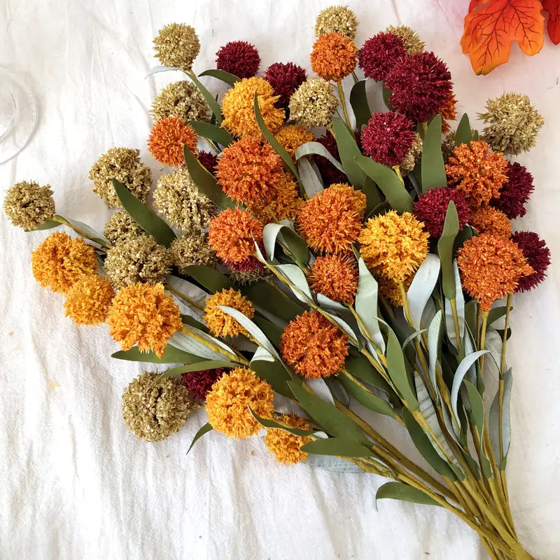Artificial Hydrangea Flowers - Fall Decor, DIY Crafts (5 Pack)