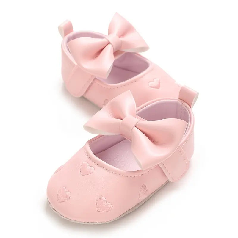 Bow Heart Infant Shoes | Non-Slip Stylish Baby Walking Footwear