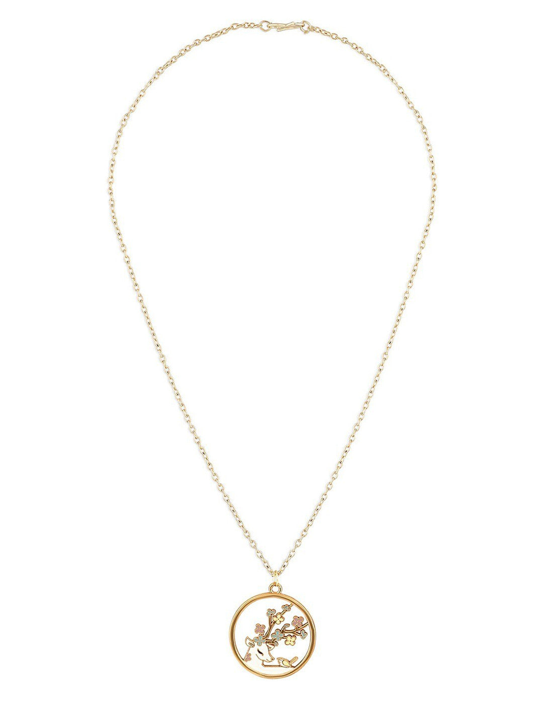 Gold Plated Enamelled Chain – Necklace – Alloy, Enamelled Finish – 23 cm Length