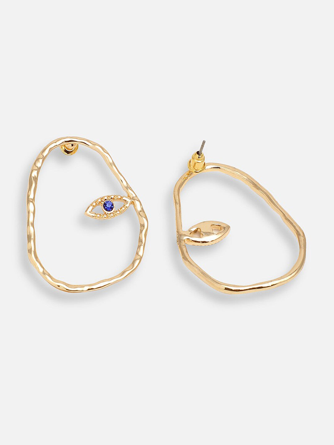Contemporary Studs – Earrings – Gold-Plated Finish – 1.8x1.2cm – Secure Post-Back