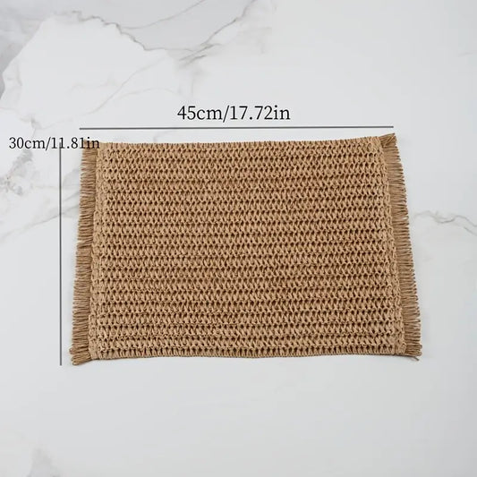 Linen Placemats Set of 4 - Rectangular Heat Resistant Table Mats