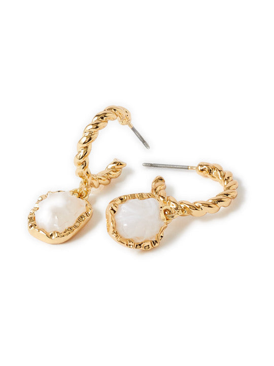 Fashion Drop Earrings – Jewellery Accessory – Two-Tone Metal, Lever Back