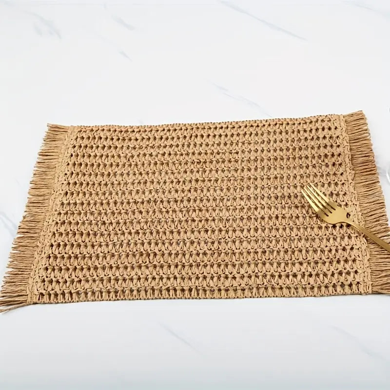 Linen Placemats Set of 4 - Rectangular Heat Resistant Table Mats