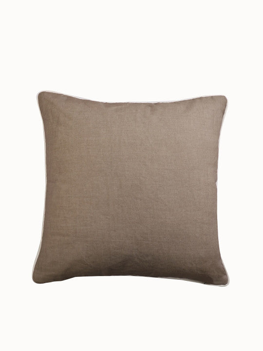 Set of 2 - Grey Cotton Embroidered Accent Pillow Covers – Home Textile Linens – 45x45cm