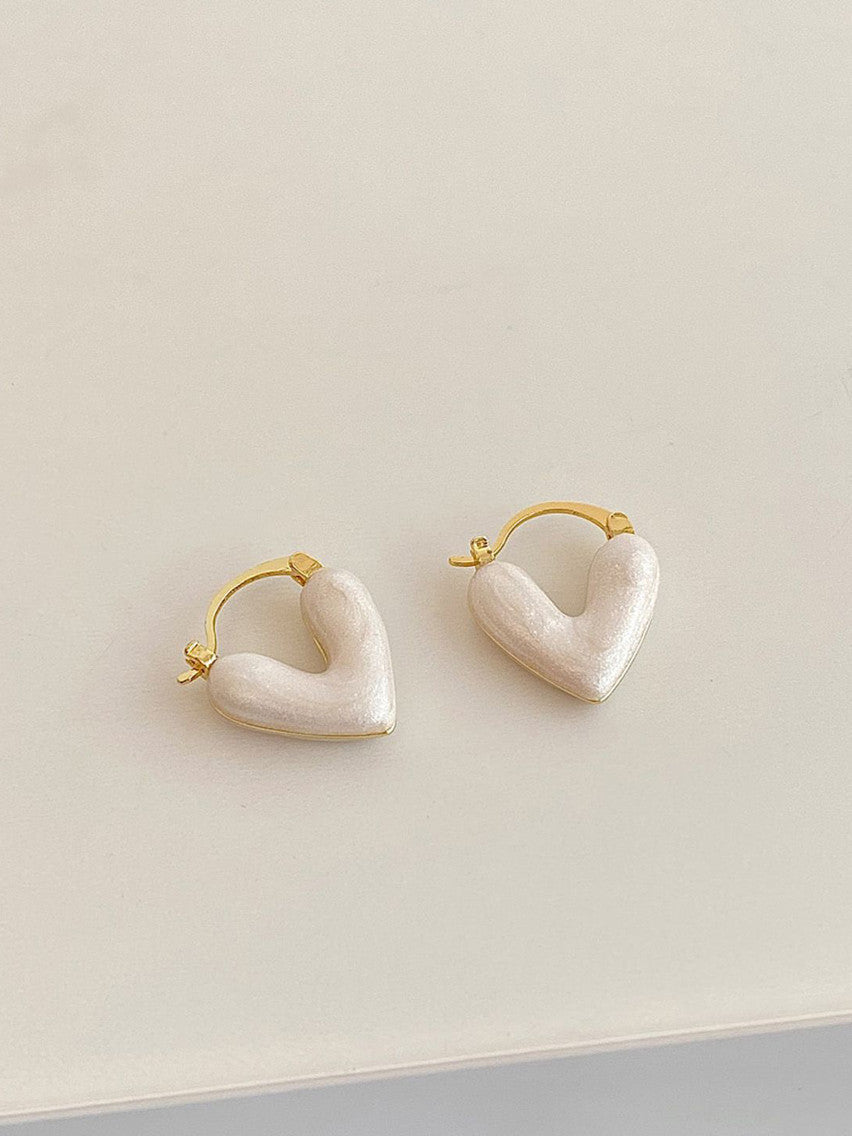 Gold-Toned Heart Hoop Earrings – Fashion Jewelry – Gemstone Accents – Secure Lever Back Closure