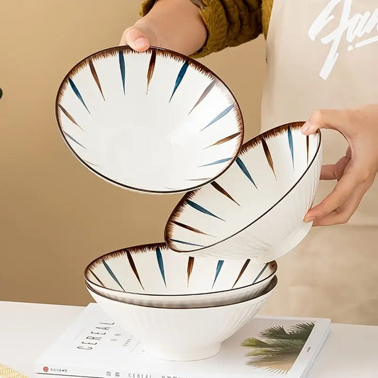 2-4PCS Ceramic Pasta Bowls – Stylish Tableware for Rice, Salad, Noodles