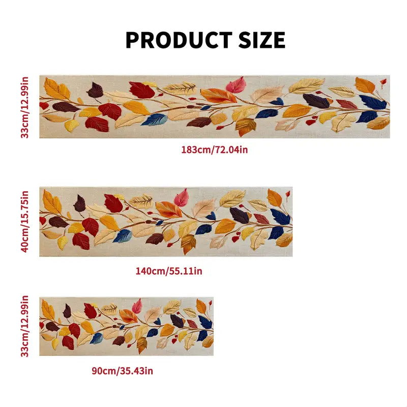 Autumn Leaf Table Runner - Colorful Fall Dining and Coffee Table Decor