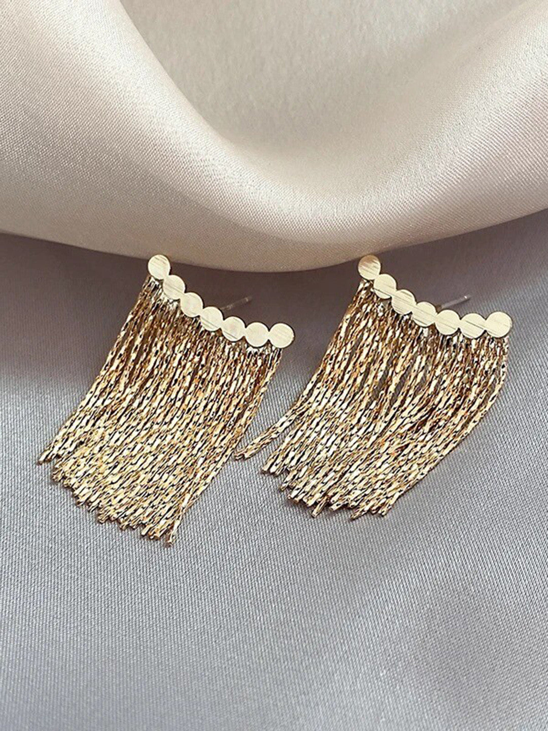 Gold-Plated Drop Earrings – Fashion Jewellery – Contemporary Style – 4 Cm Length