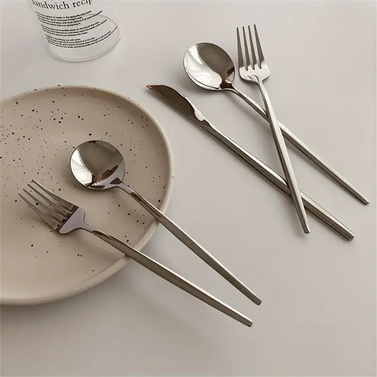12/18PC Luxury Cutlery Set – Gold/Silver Stainless Steel – Gift-Ready Set