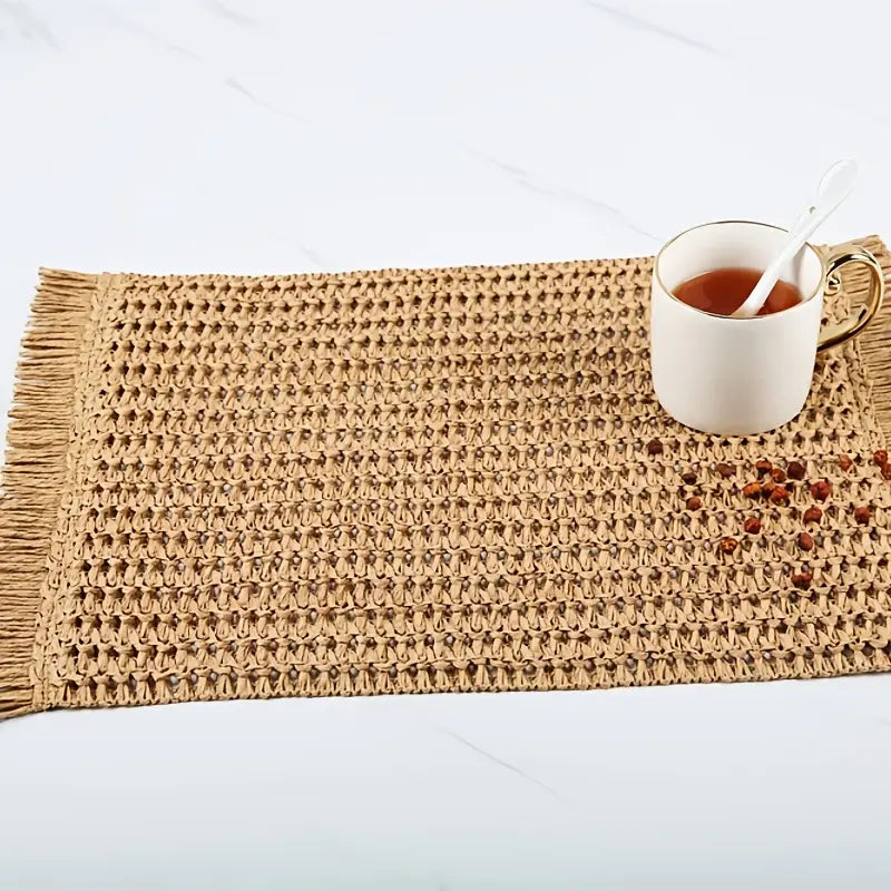 Linen Placemats Set of 4 - Rectangular Heat Resistant Table Mats