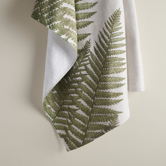 Hammam Terry Bamboo Cotton Towel - Fern Print