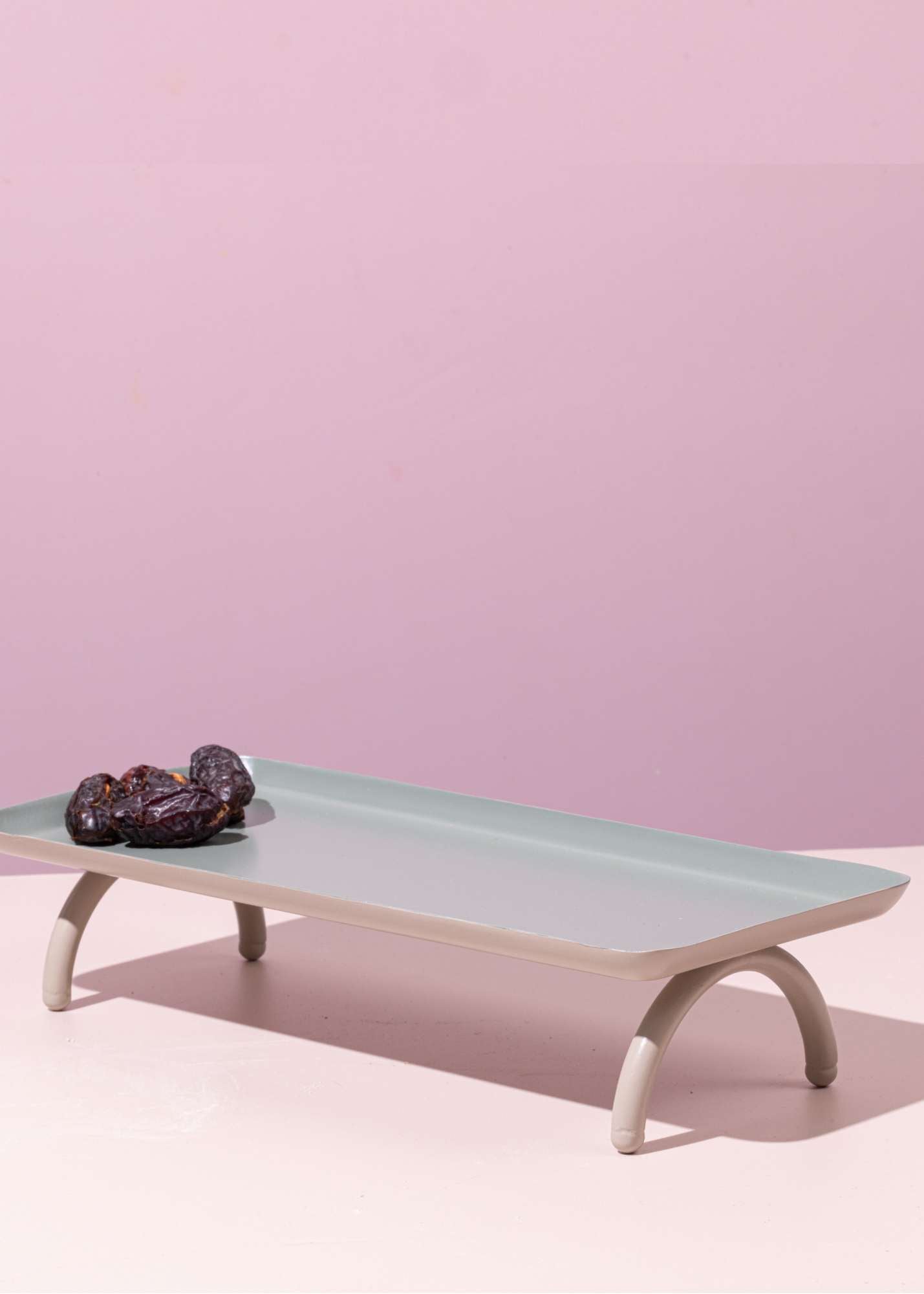 Ceramic Serving Tray With Half Moon Design - With Sleek Legs