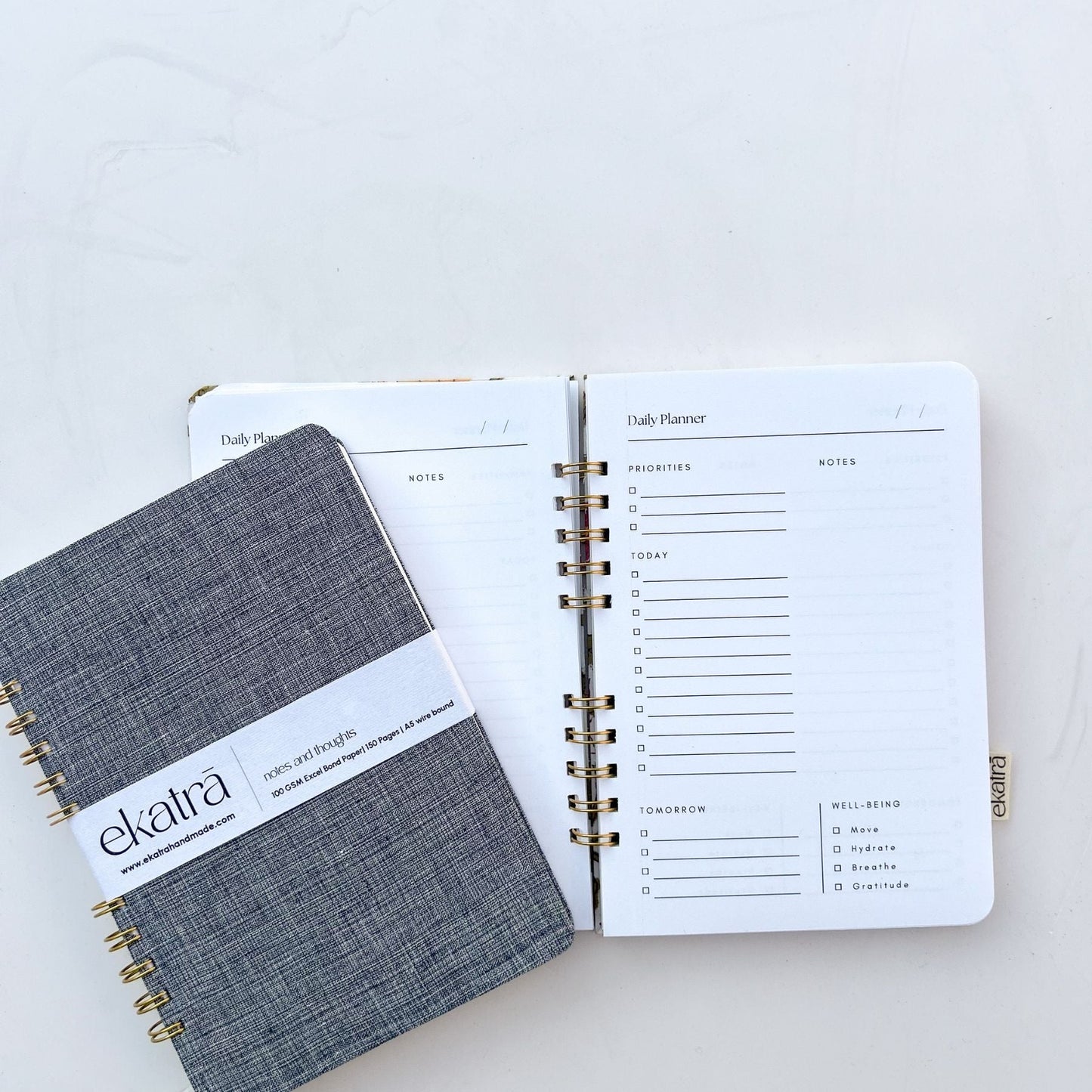 Hand-Stitched Wire-Bound Journal - A5, 5 Cover Prints