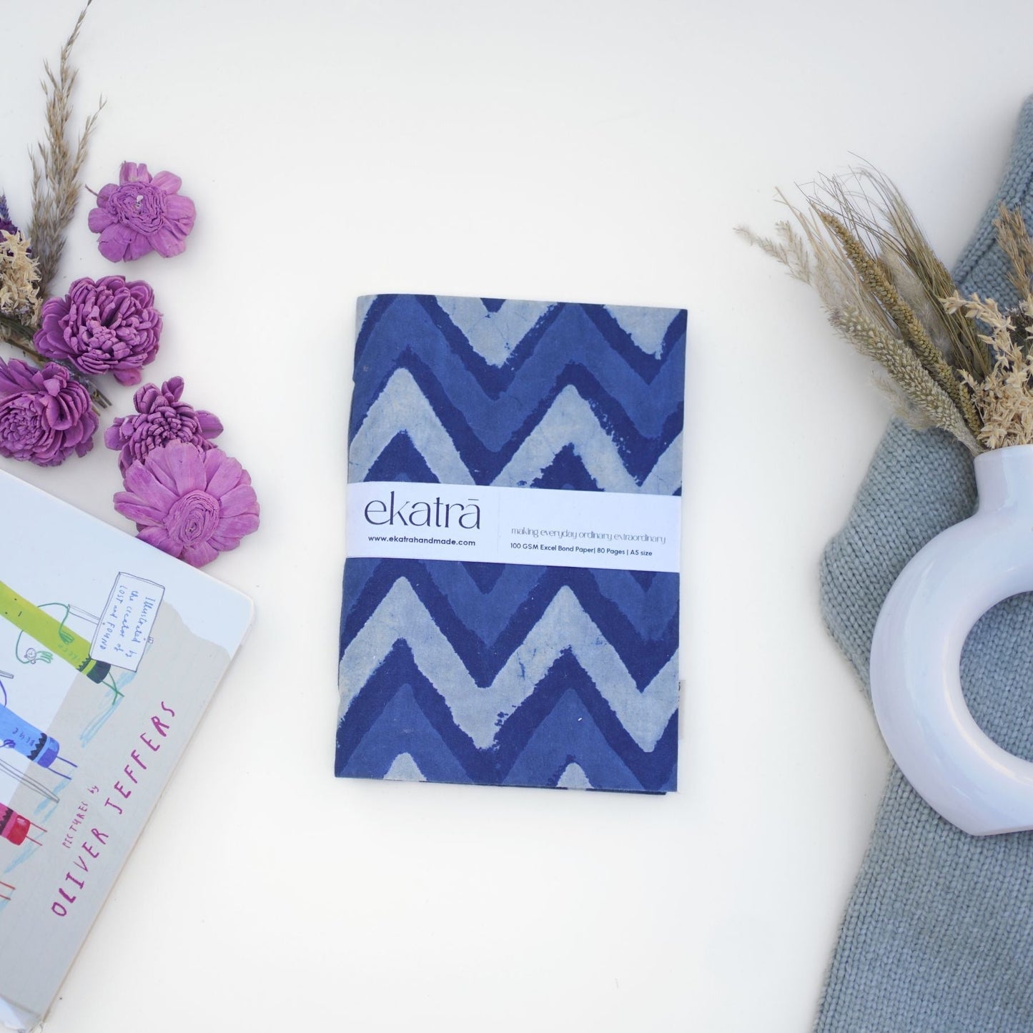 Hand-Stitched Unruled Journal - A5, 16 Cover Prints