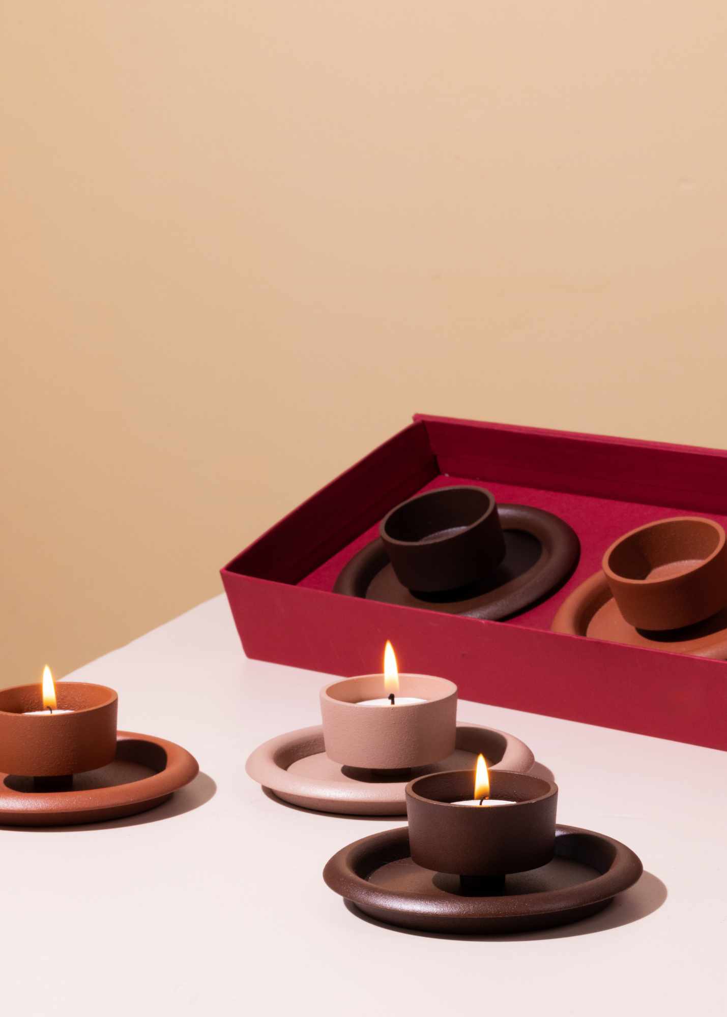 Handcrafted Tea Light Candle Holder - Set of 3