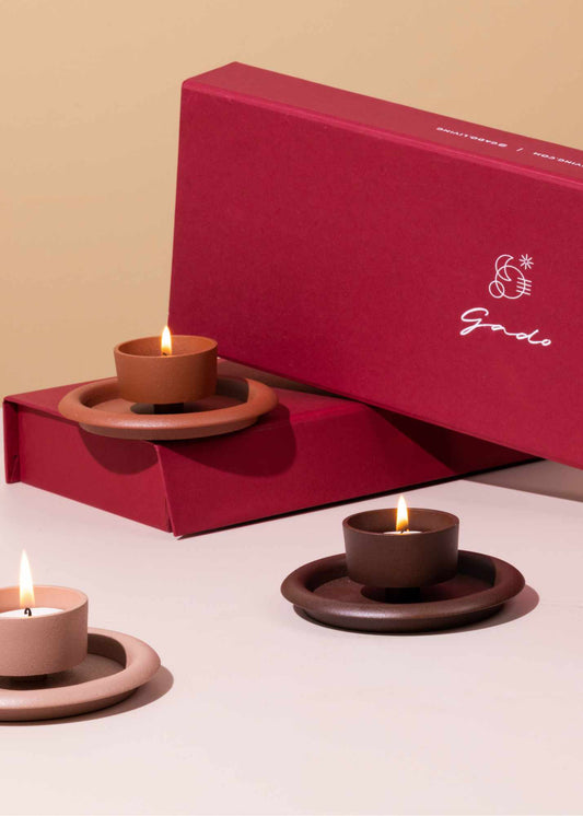 Terra Tea Light Holders - Set of 3