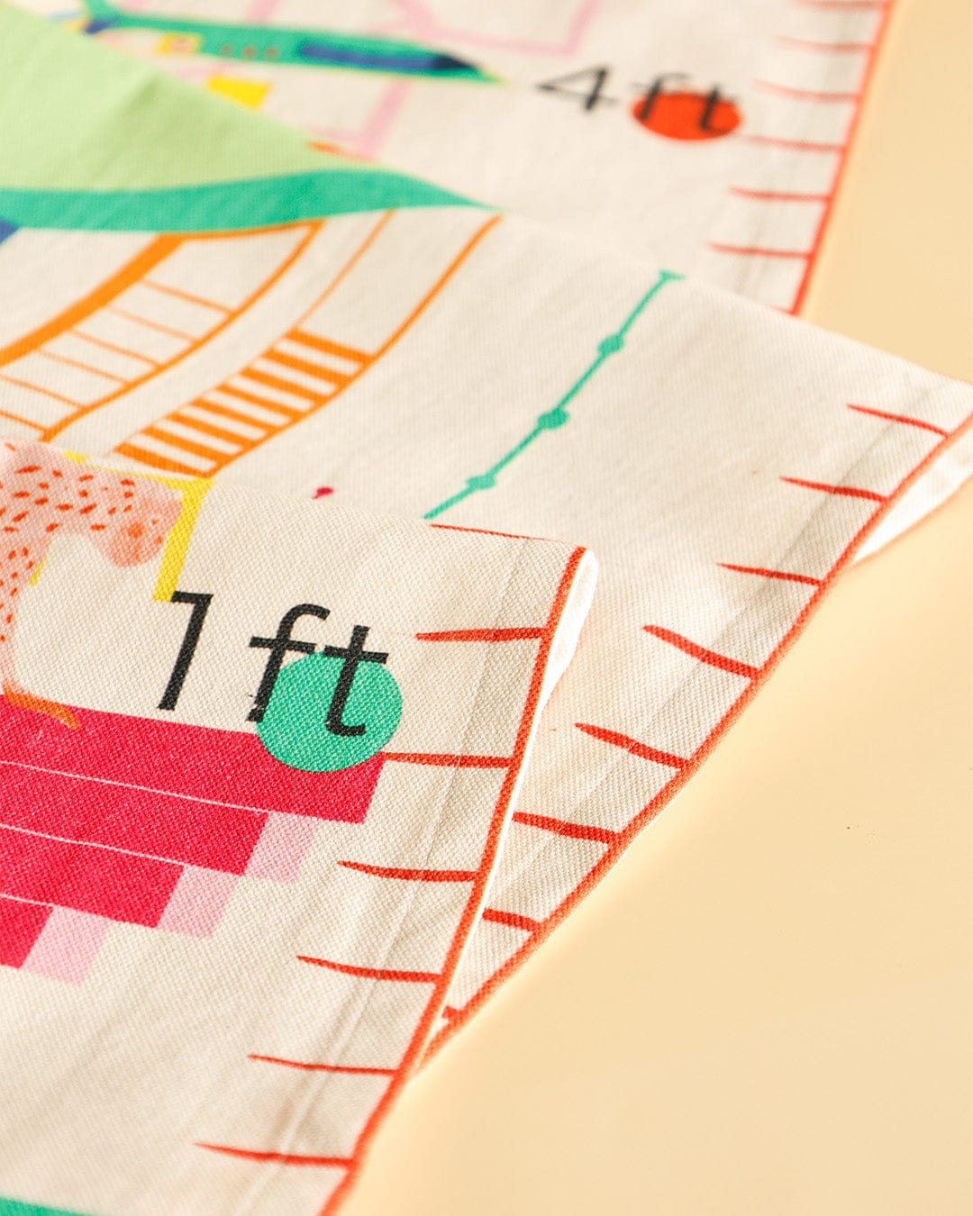 Monkey Mayhem Handpainted Cotton Fabric Height Chart