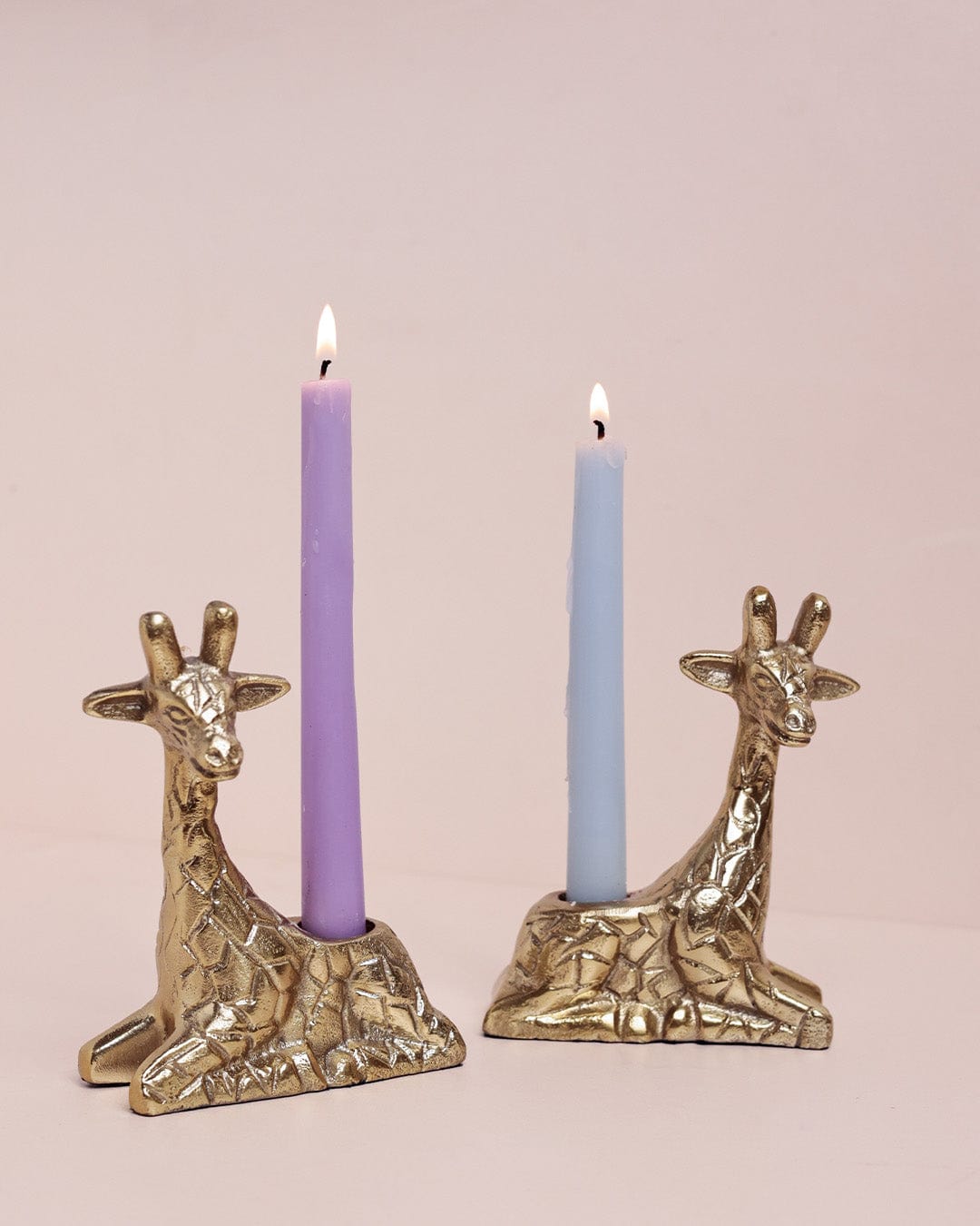 Giraffe Metal Candle Holders - Set of 2