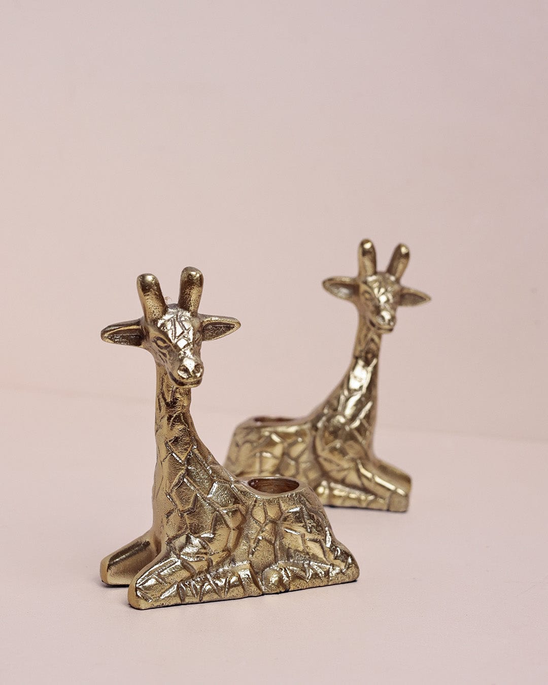 Giraffe Metal Candle Holders - Set of 2
