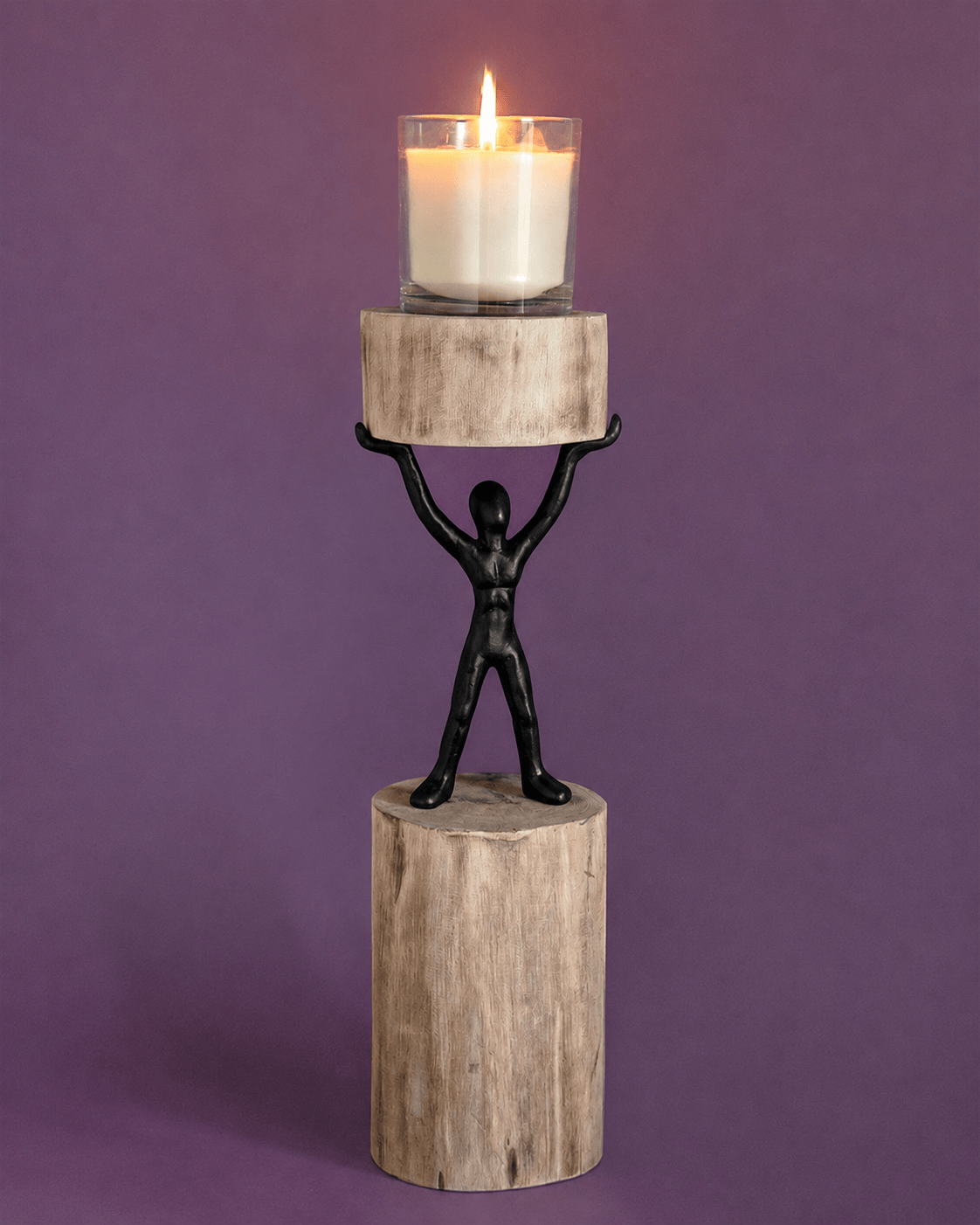 Orion - Wood Men Candle Stand - Large