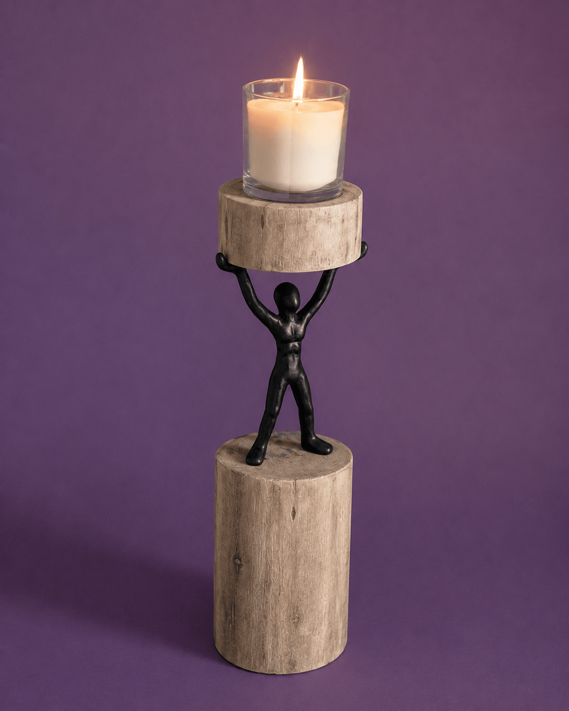 Orion - Wood Men Candle Stand - Large