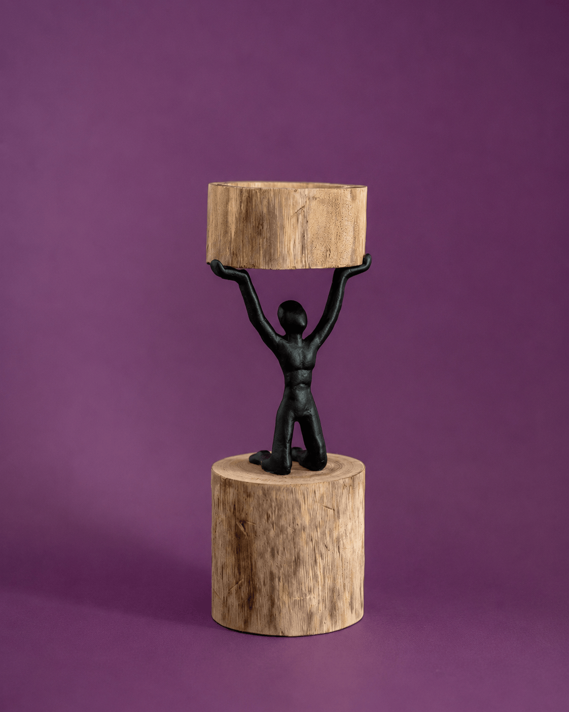 Orion- Wood Men Candle Stand - Medium