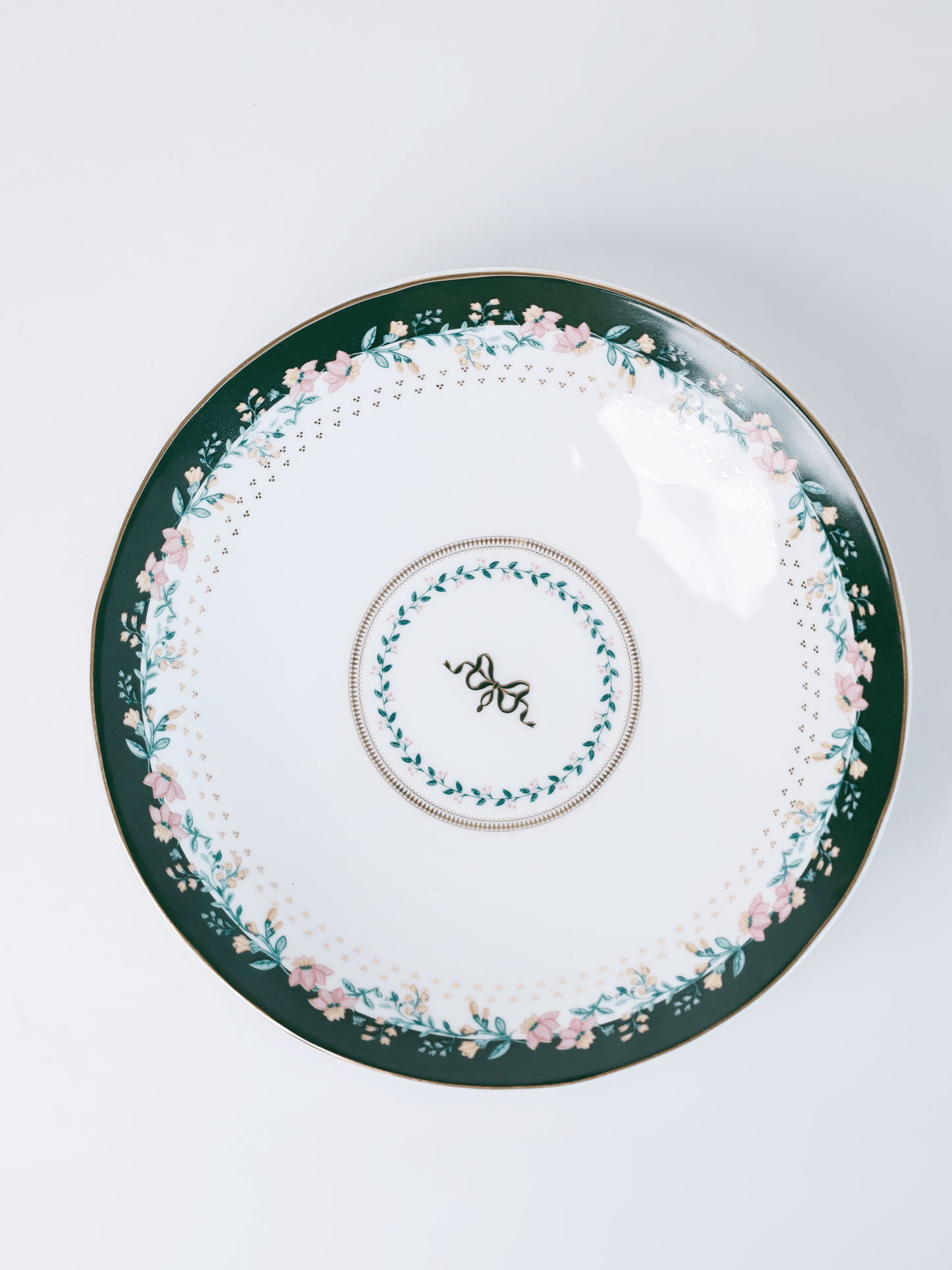 Magique by The Wishing Chair - Emerald Ribbon Fine China Ceramic Collection - Pasta Plates - Set of 2