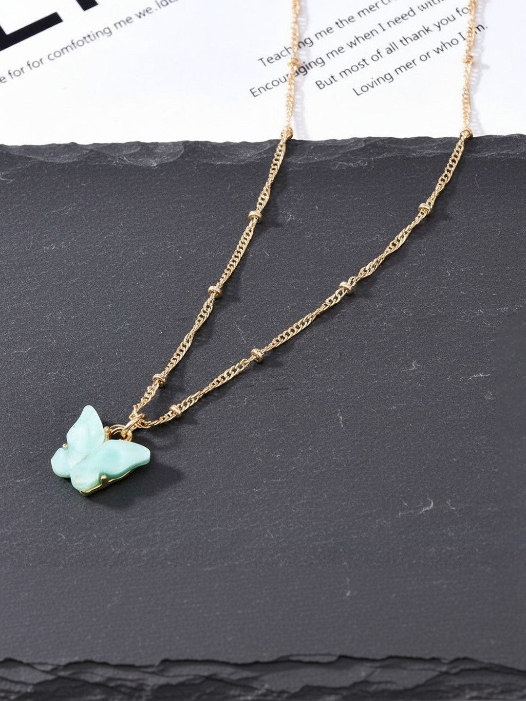 Gold-Plated Necklace – Blue Accent Jewellery – Alloy Base