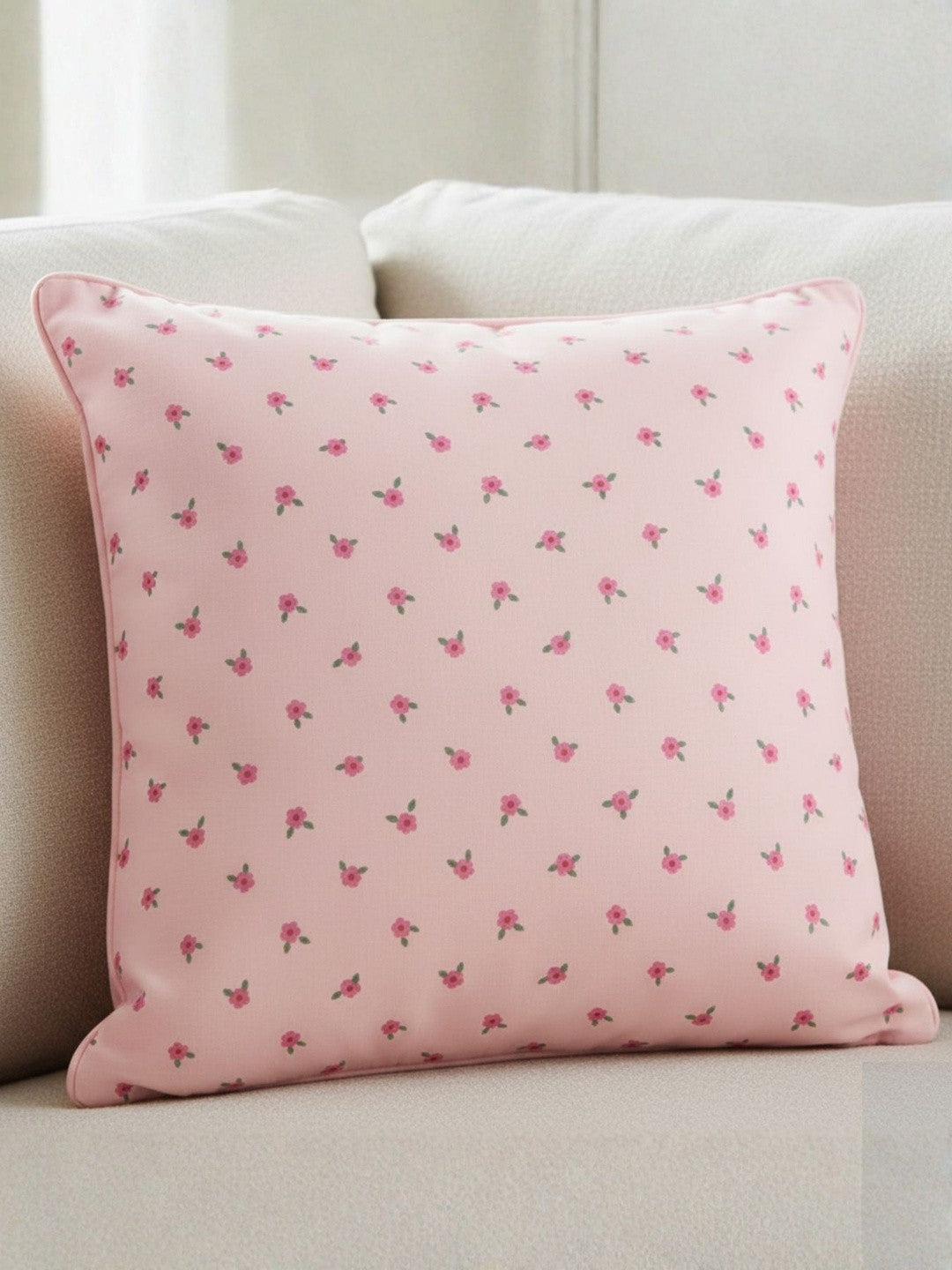 Set of 5 - Pink Cotton Cushion Covers – Decorative Pillow Shams – Versatile Patterns – 16x16 inch
