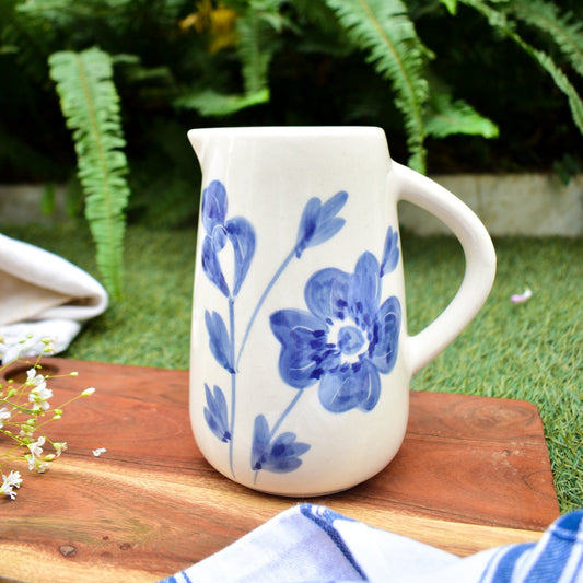 Jug | Ceramic Hand-painted Blue Flower | 800 ml