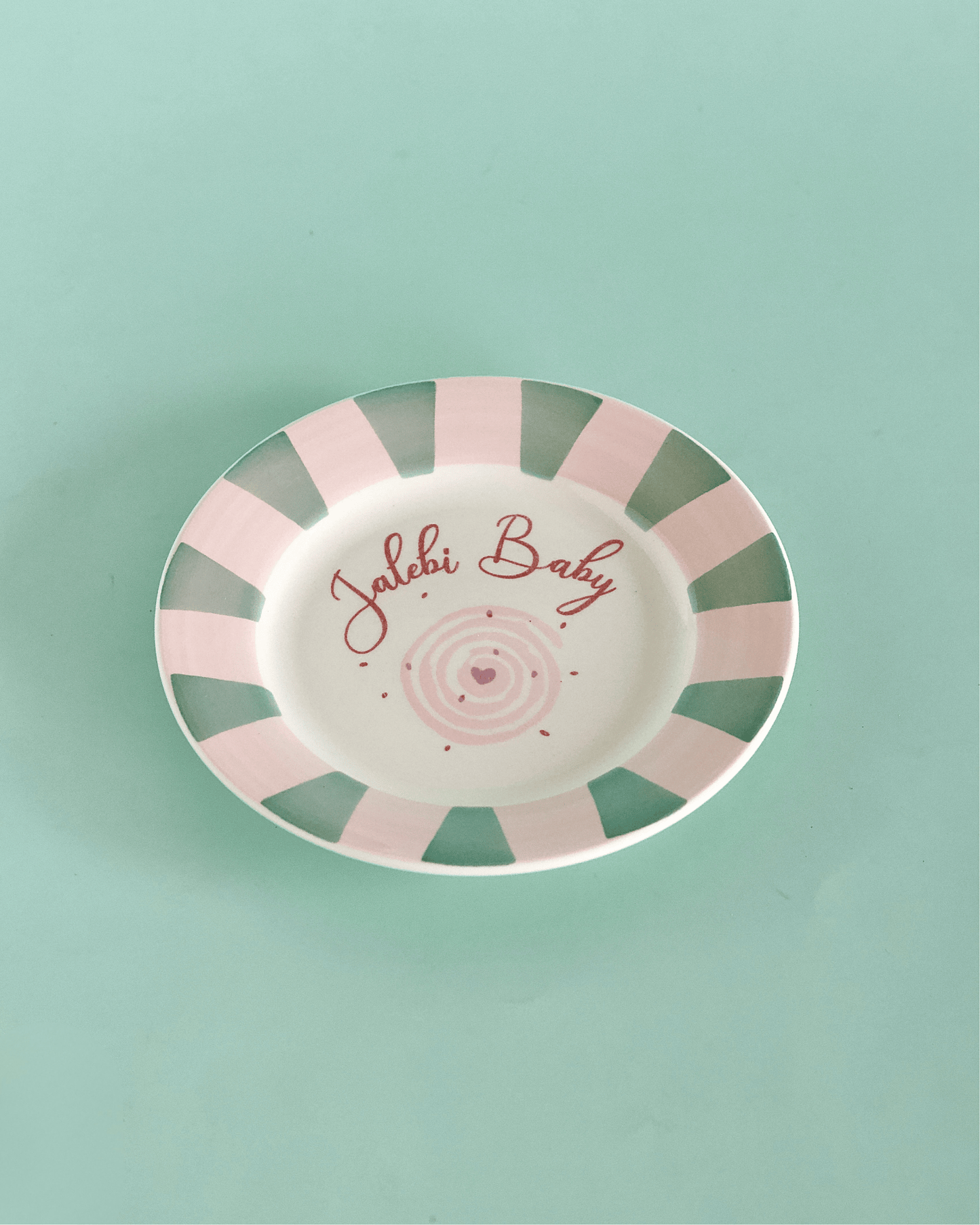 Jalebi Baby Handpainted Ceramic Dessert Plate - Set of 4