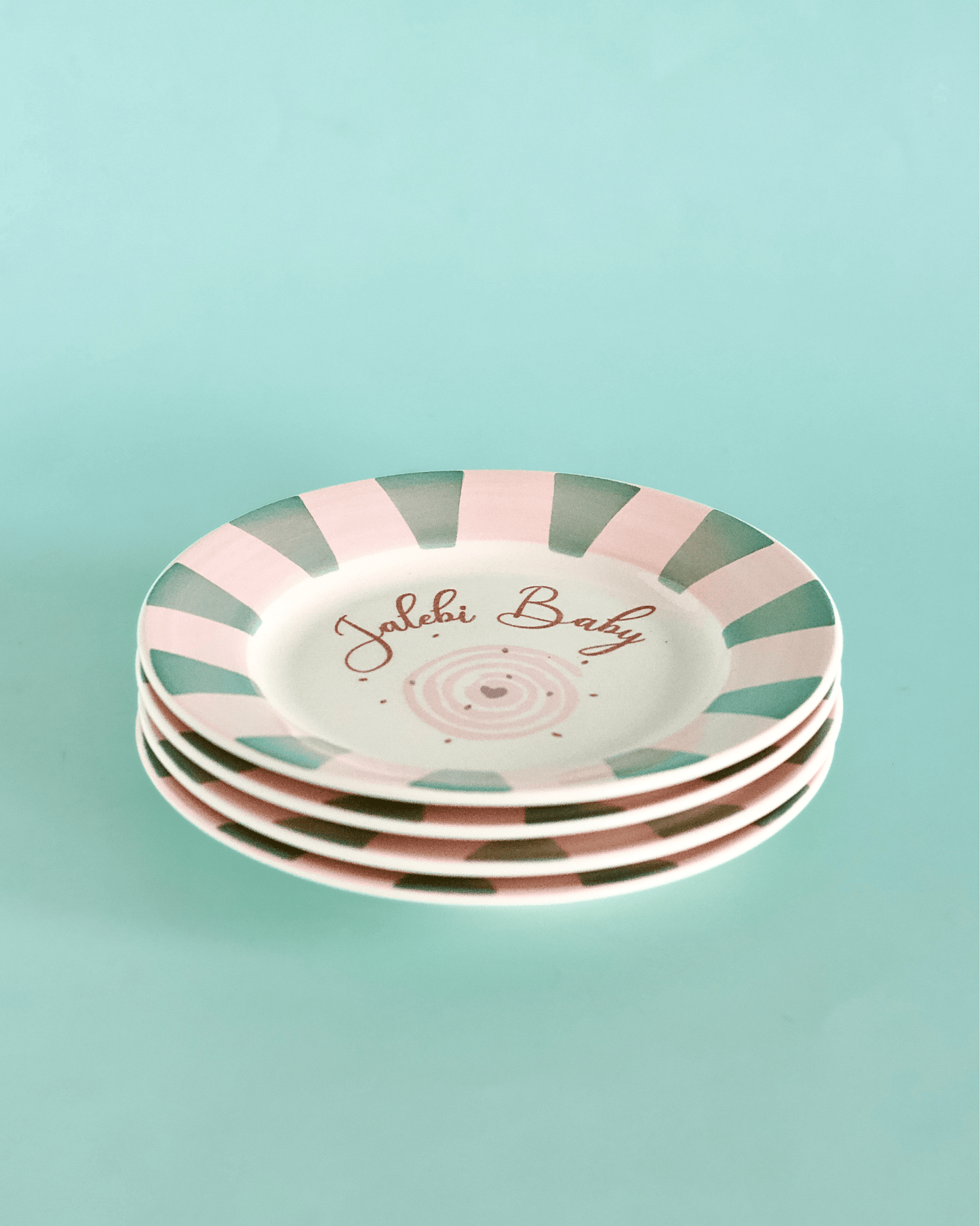 Jalebi Baby Handpainted Ceramic Dessert Plate - Set of 4