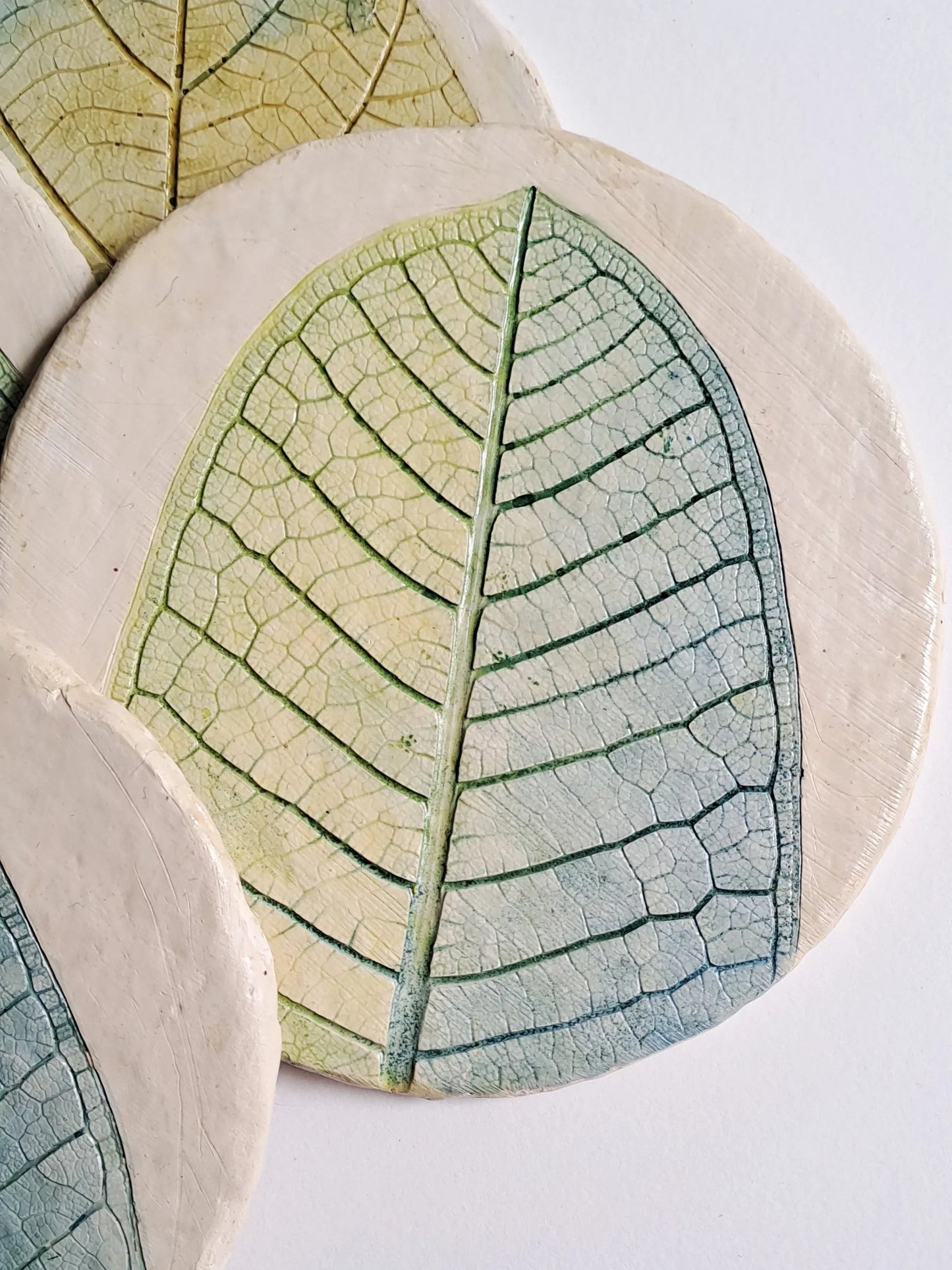 Papier Mache Coaster Set - Assorted Spring Leaves