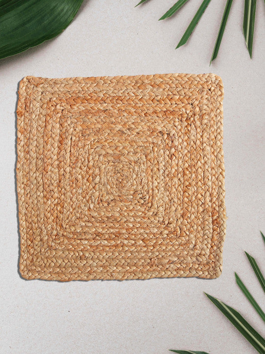 Set of 4 - Square Woven Dining Mats – Dual-Sided Tabletop Covers – Plant-Based Fabric