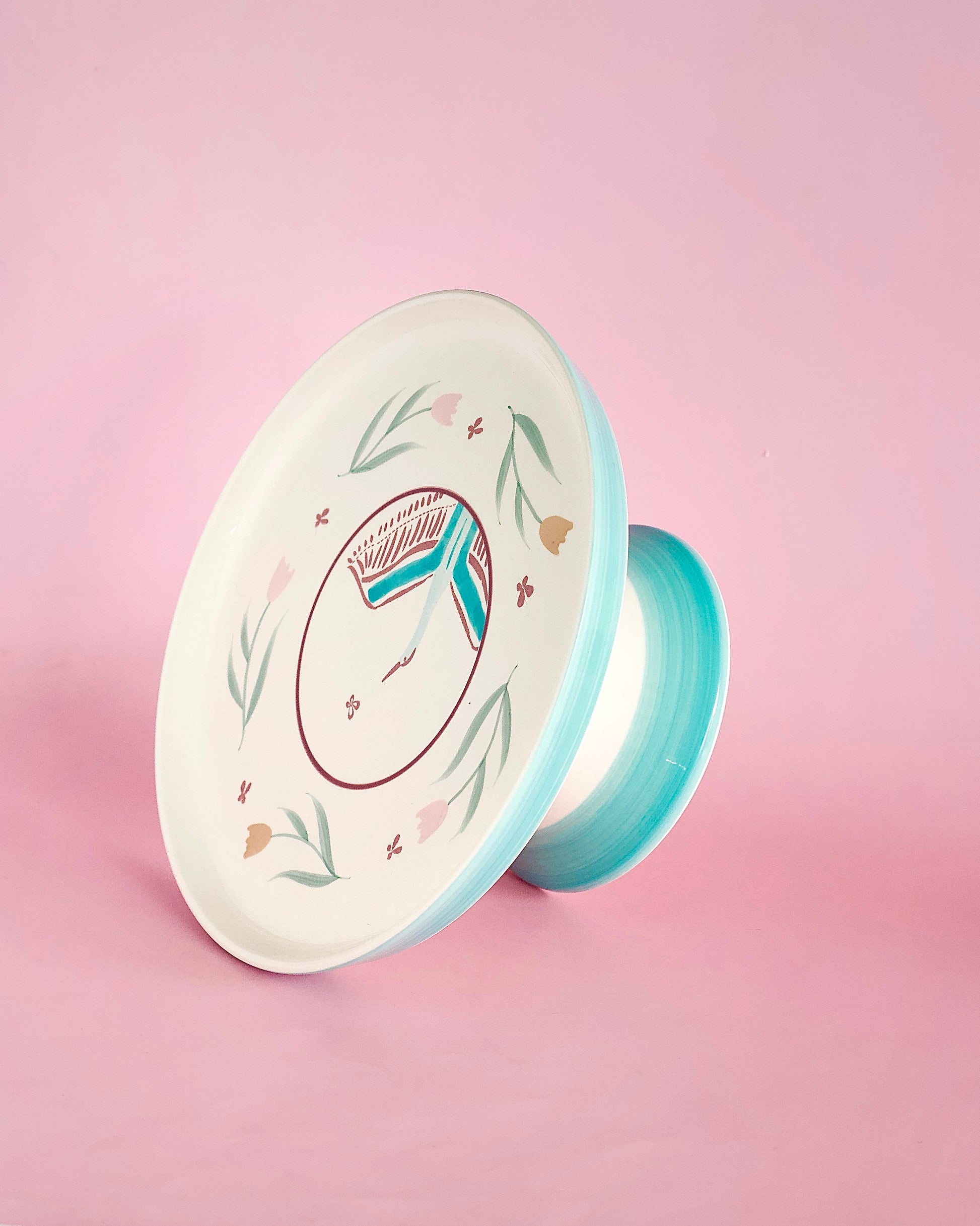 Skylark Handpainted Ceramic Cake Stand 24 cm