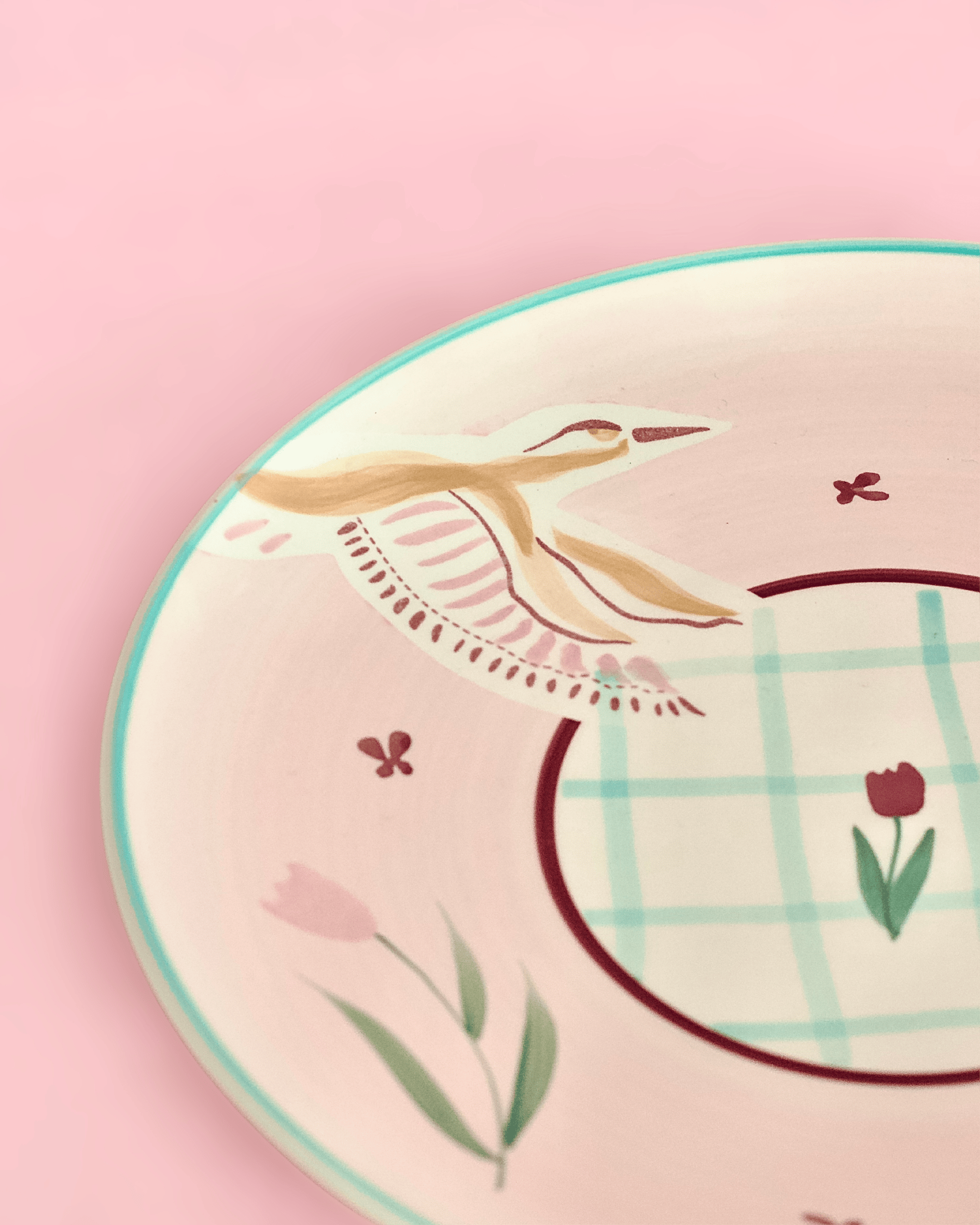 Skylark Handpainted Ceramic Round Plate 25cm