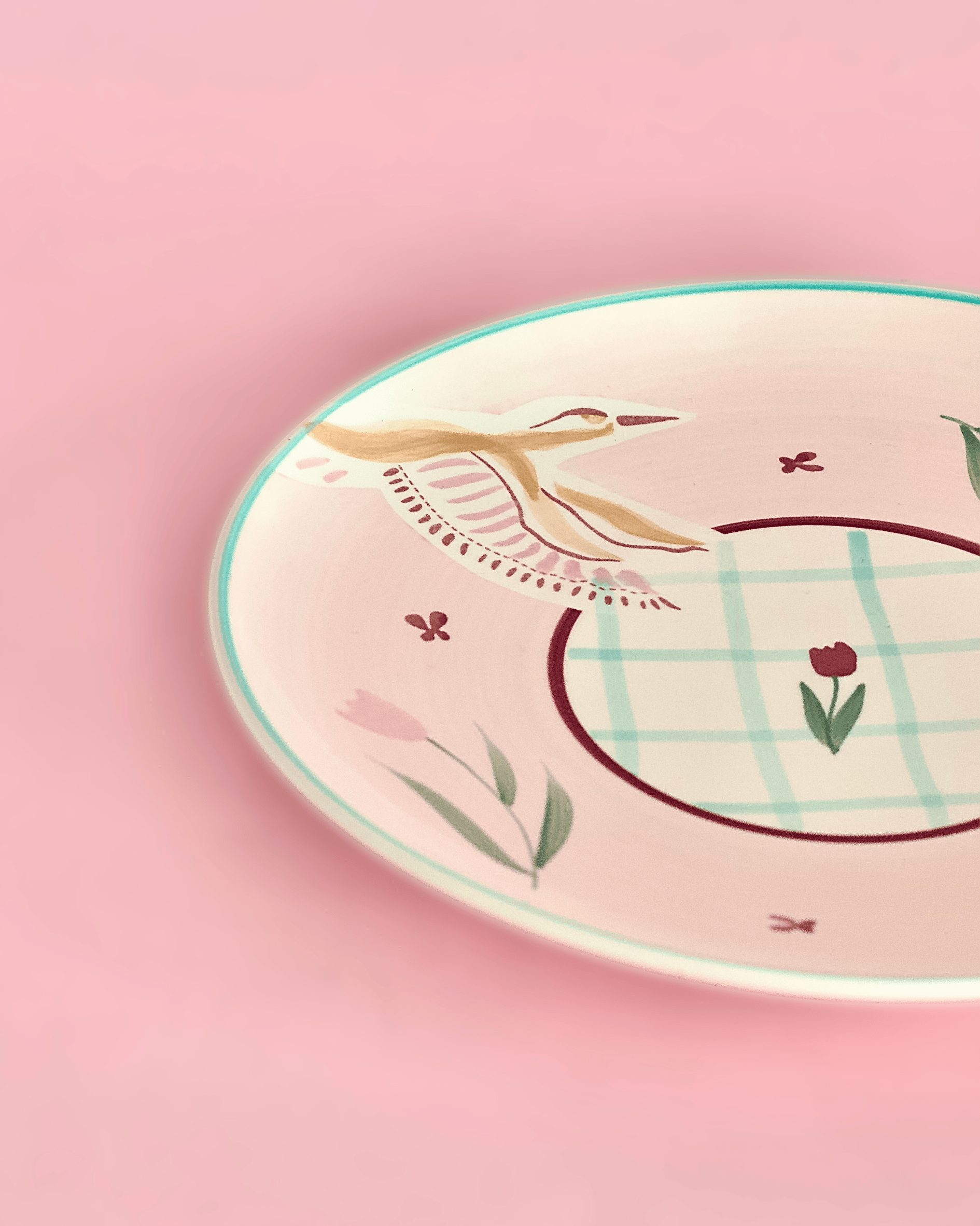 Skylark Handpainted Ceramic Round Plate 25cm