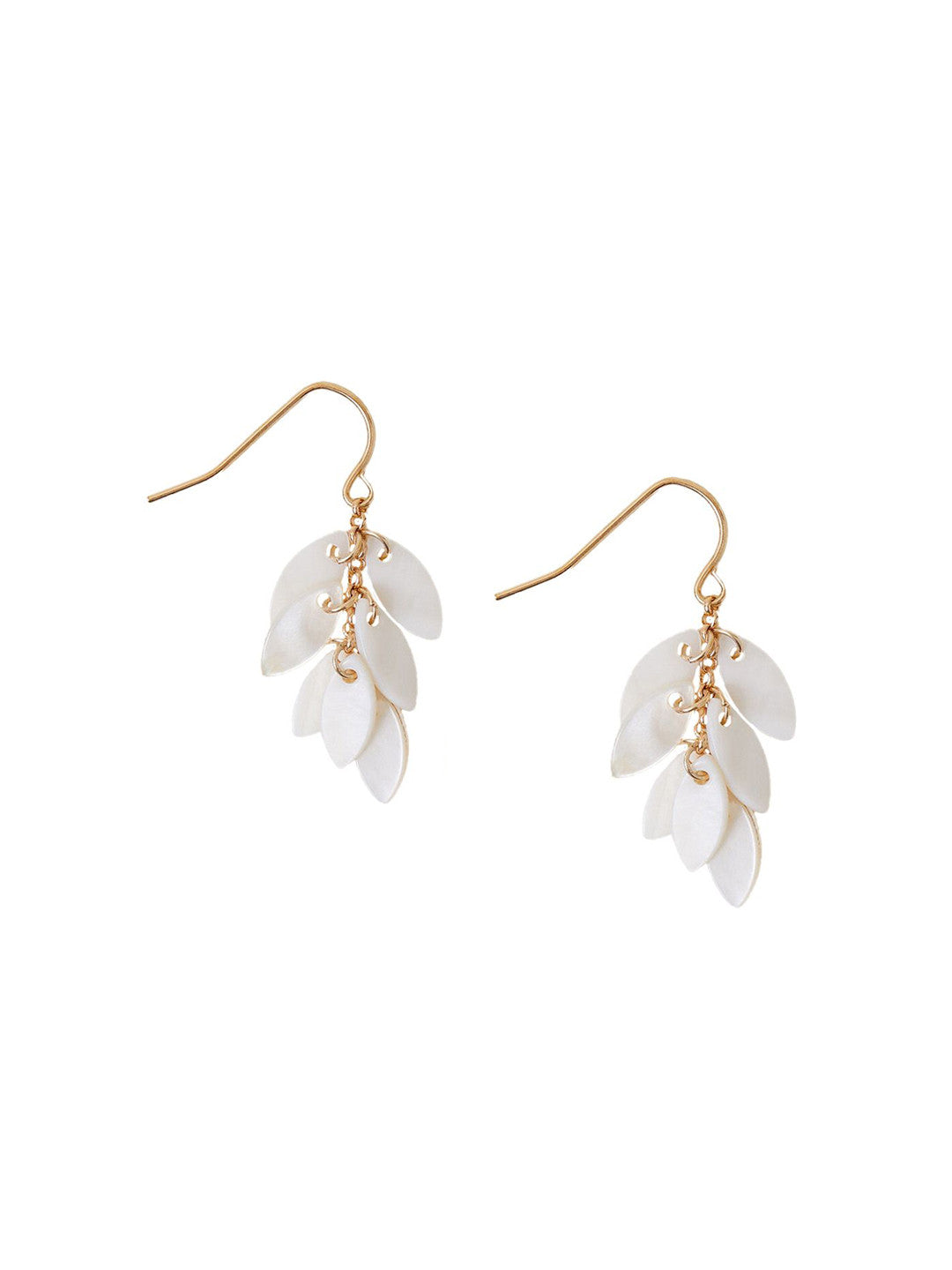 Floral Drop Earrings – Fashion Jewellery – White Floral Design – 4 cm Length