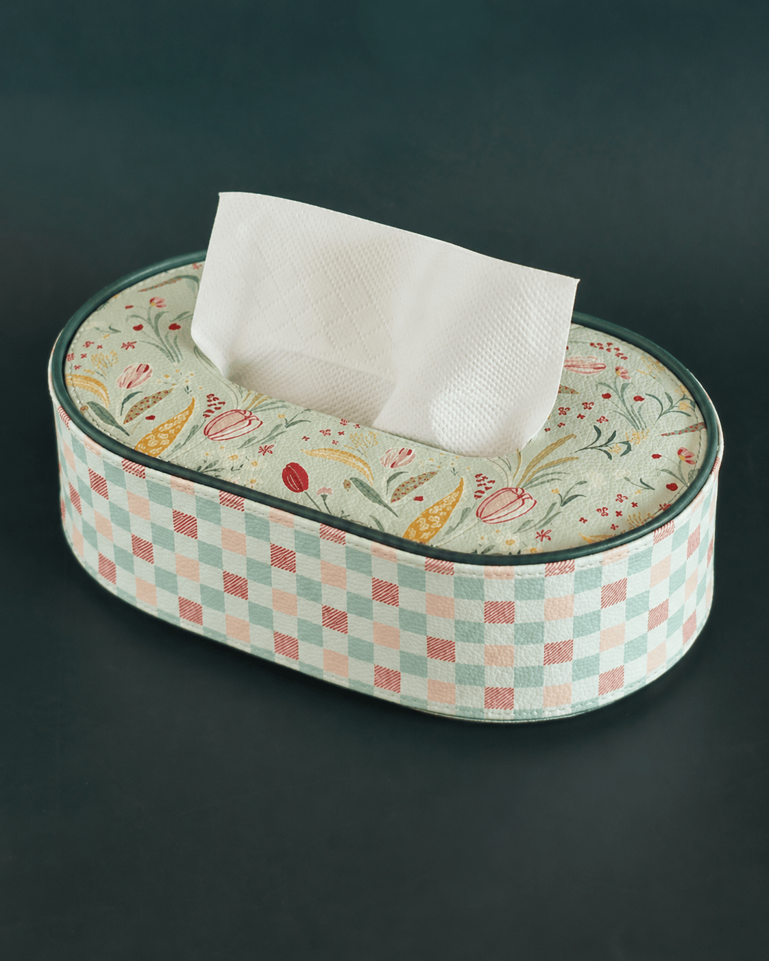 Storage Tulip Garden Vegan Leather Tissue Box