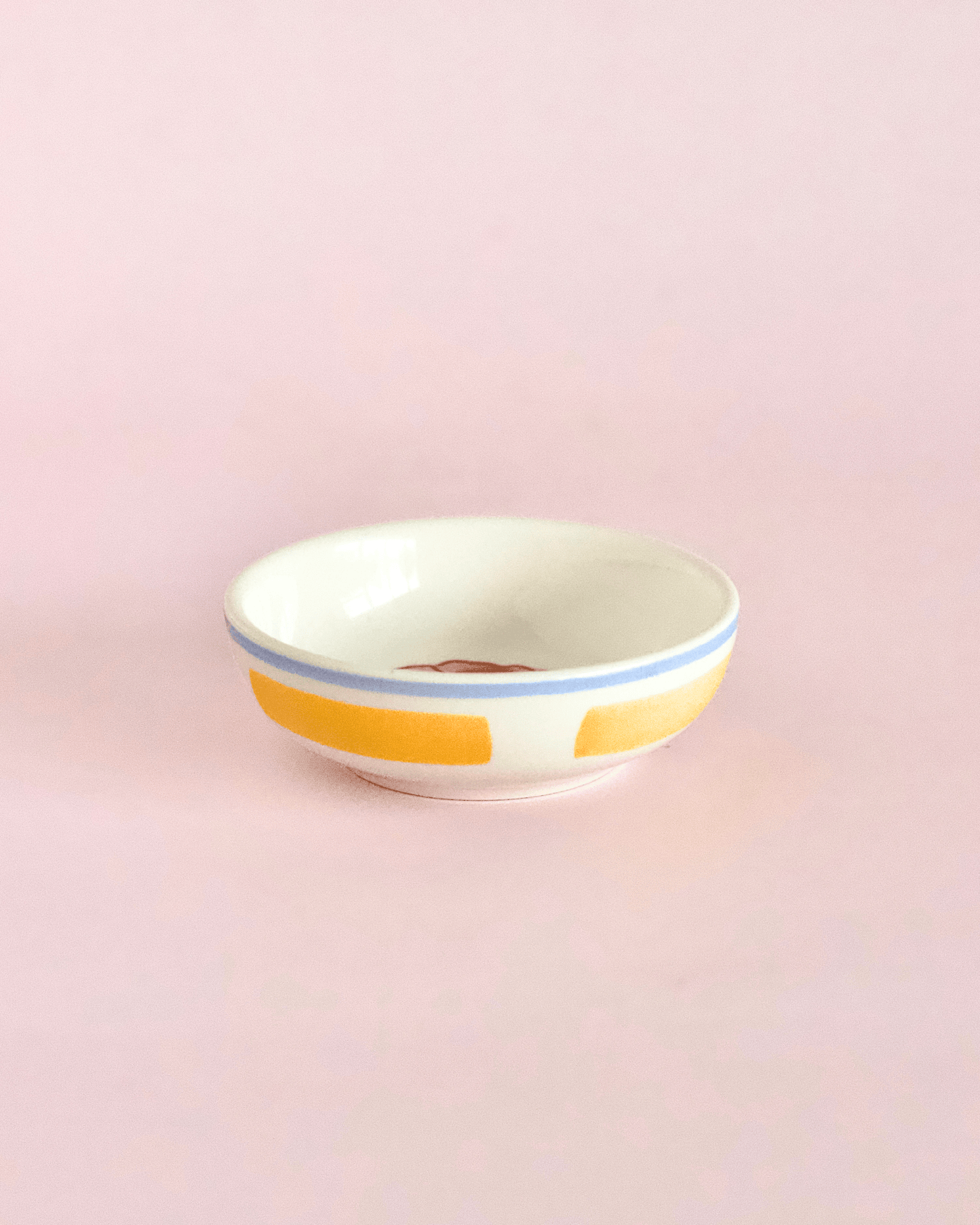 Stripe & Stem Handpainted Ceramic Oval Platter & Dip Bowl