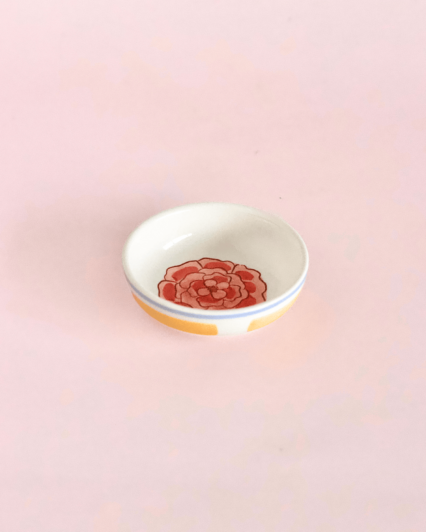 Stripe & Stem Handpainted Ceramic Oval Platter & Dip Bowl