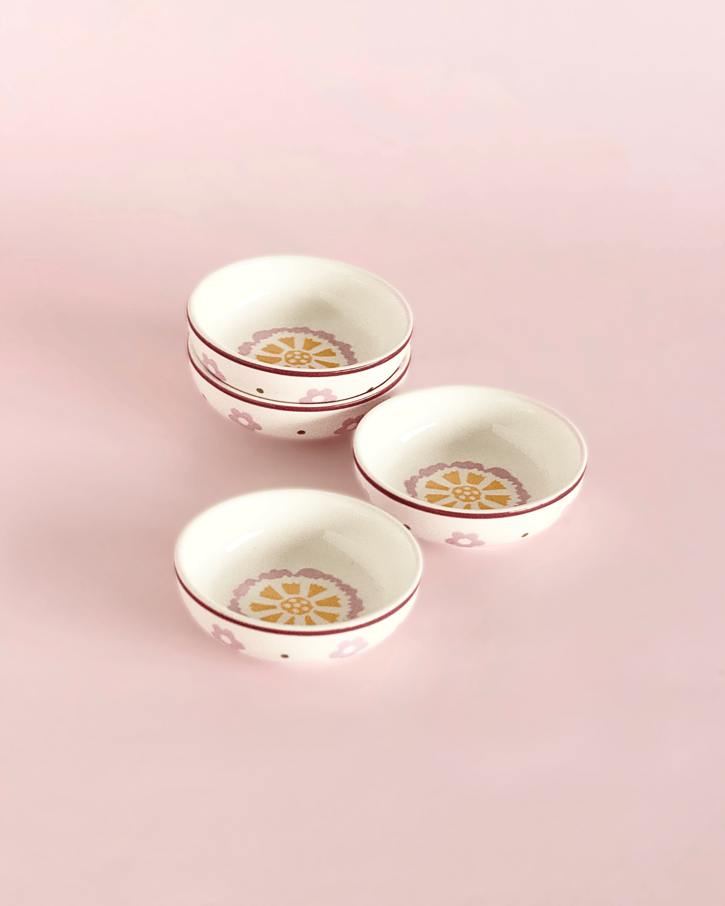 Sundrop Handpainted Ceramic Nut Bowl - Set of 4