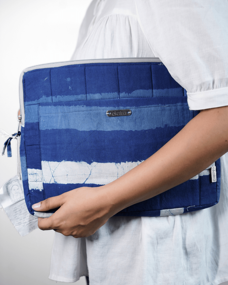 Hand-Dyed Cotton Laptop Sleeve Padded - 18 Prints, 3 Sizes