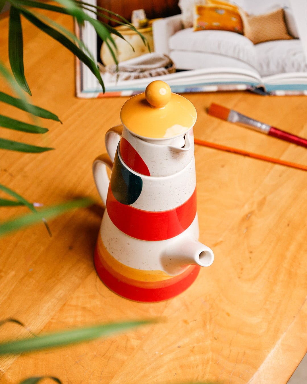 Handpainted Ceramic Tea for One