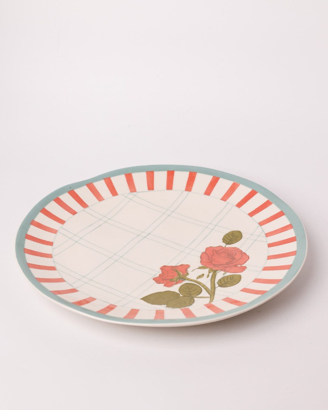 Tea Garden Handpainted Ceramic Round Platter 27 cm